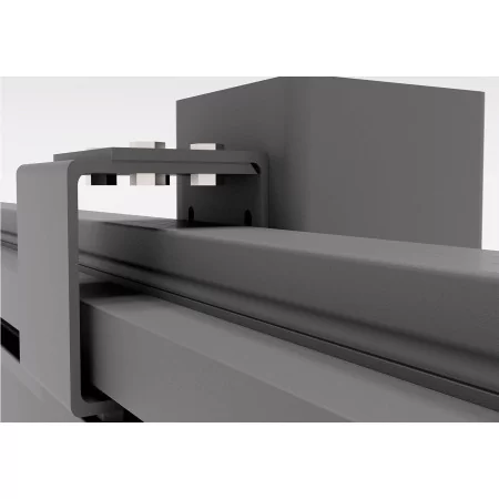 détail précis système haut du portail coulissant alu pas cher